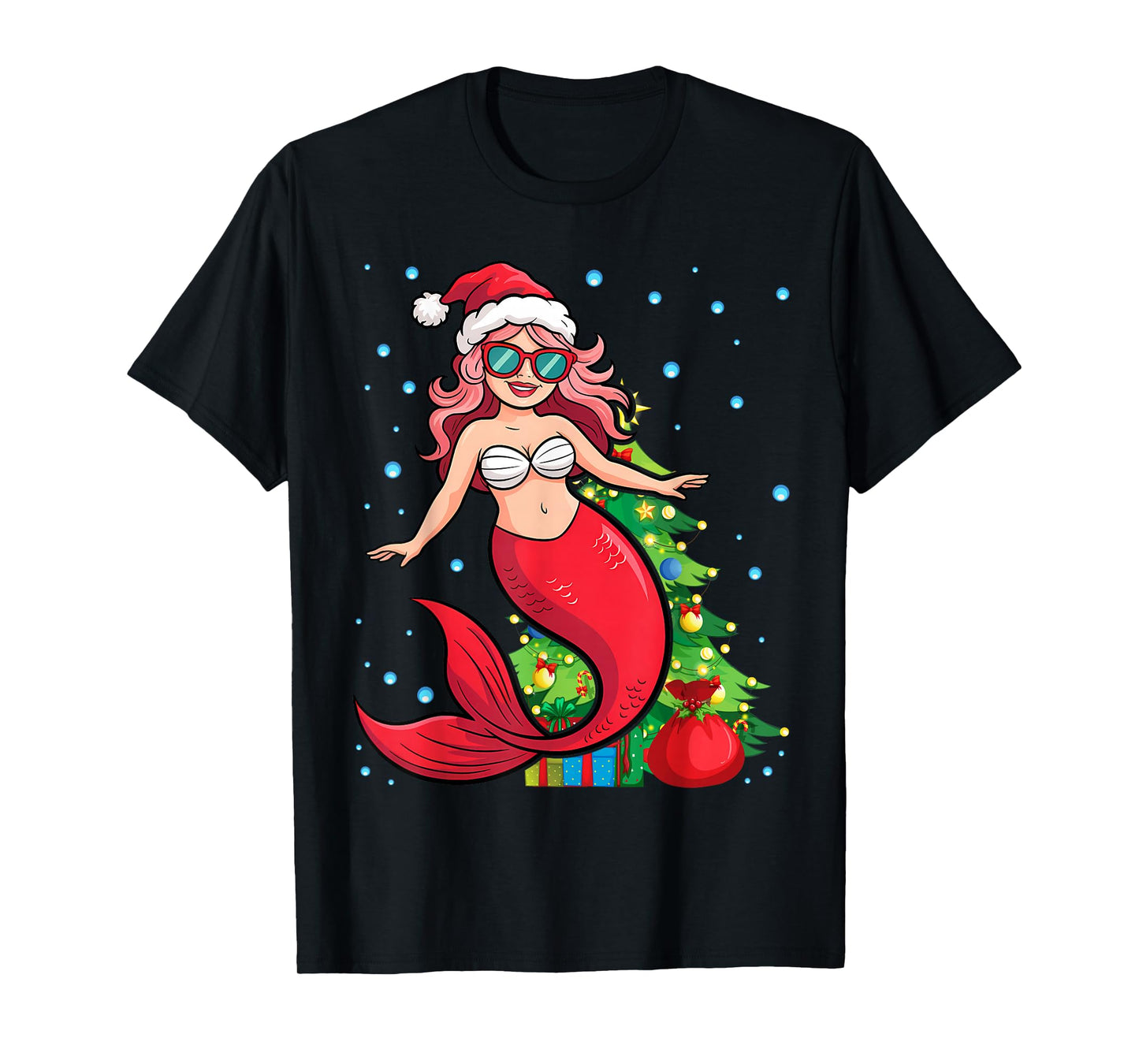 Mermaid Christmas Lover Santa T-Shirt