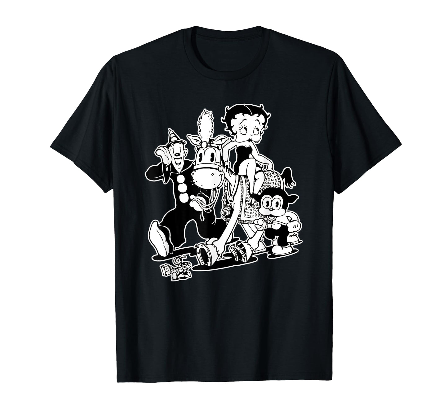 Koko the Clown x Betty x Bimbo Vintage Cartoon T-Shirt