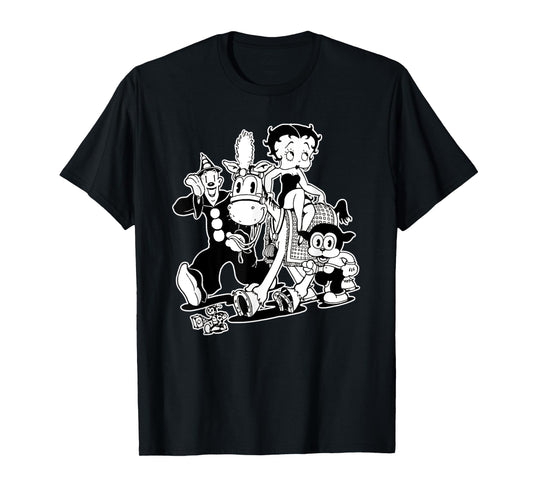 Koko the Clown x Betty x Bimbo Vintage Cartoon T-Shirt