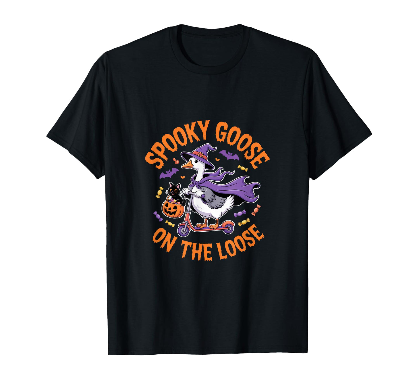 Spooky Goose on The Loose + Halloween Fun + Animal Lovers T-Shirt
