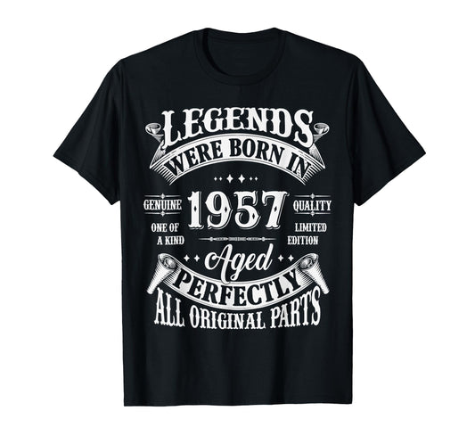 68th Birthday Tee 68 Years Old Vintage Legends Born In 1957 T-Shirt