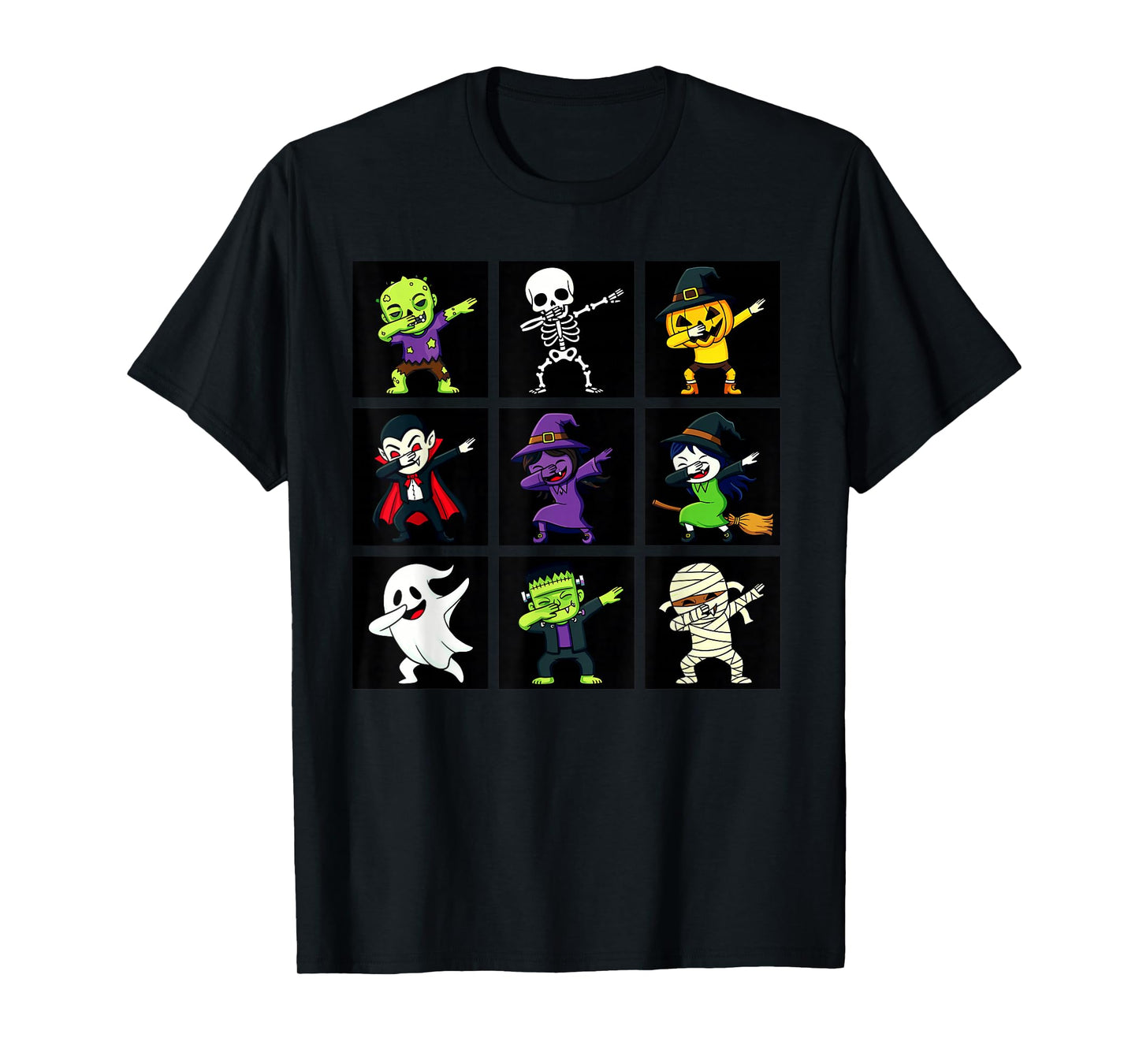 Cute Halloween Dab Monsters Ghost, Witch, Skeleton T-Shirt