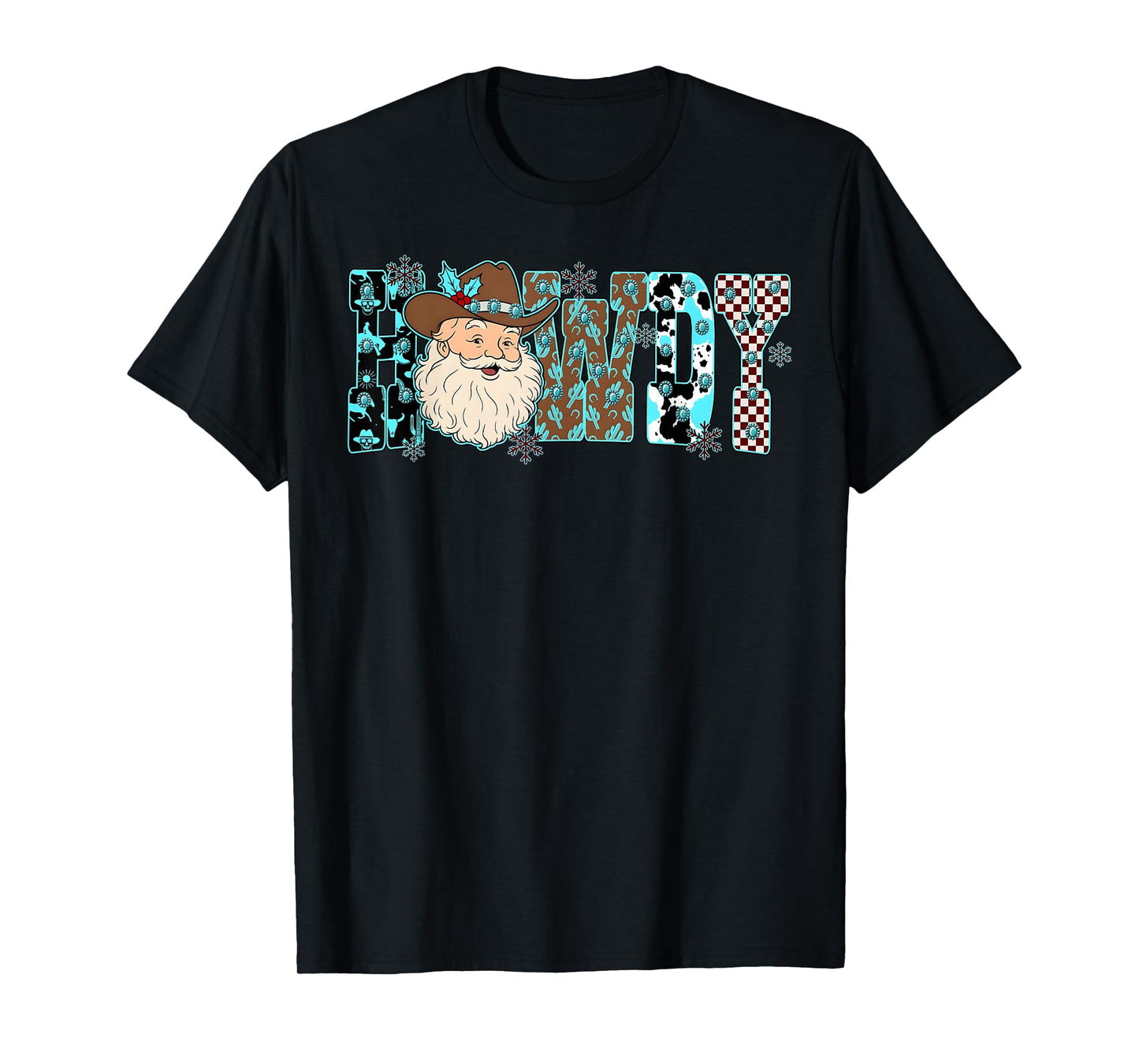 Howdy Christmas Santa Cowboy Cowgirl Western Xmas Rodeo T-Shirt