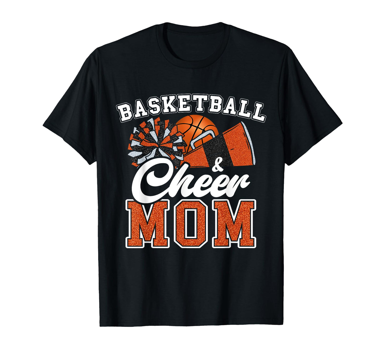 Proud Basketball & Cheer Mom Cheerleader Mom Mama Orange T-Shirt