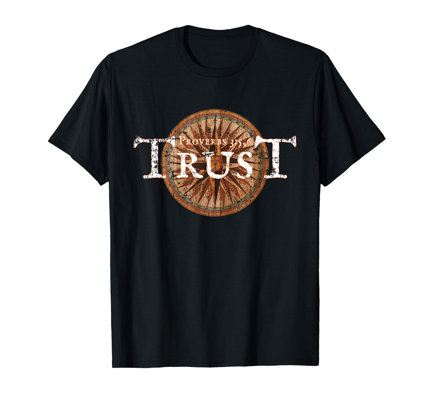 Christian Proverbs 3:5,6 Bible Verse KJV T-Shirt
