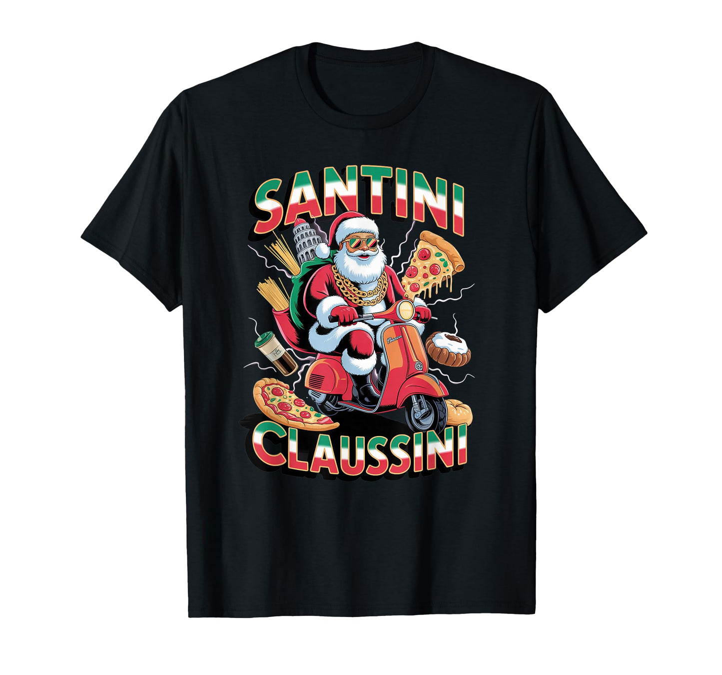 Italian Brainrot Christmas Santini Claussini Funny Santa T-Shirt