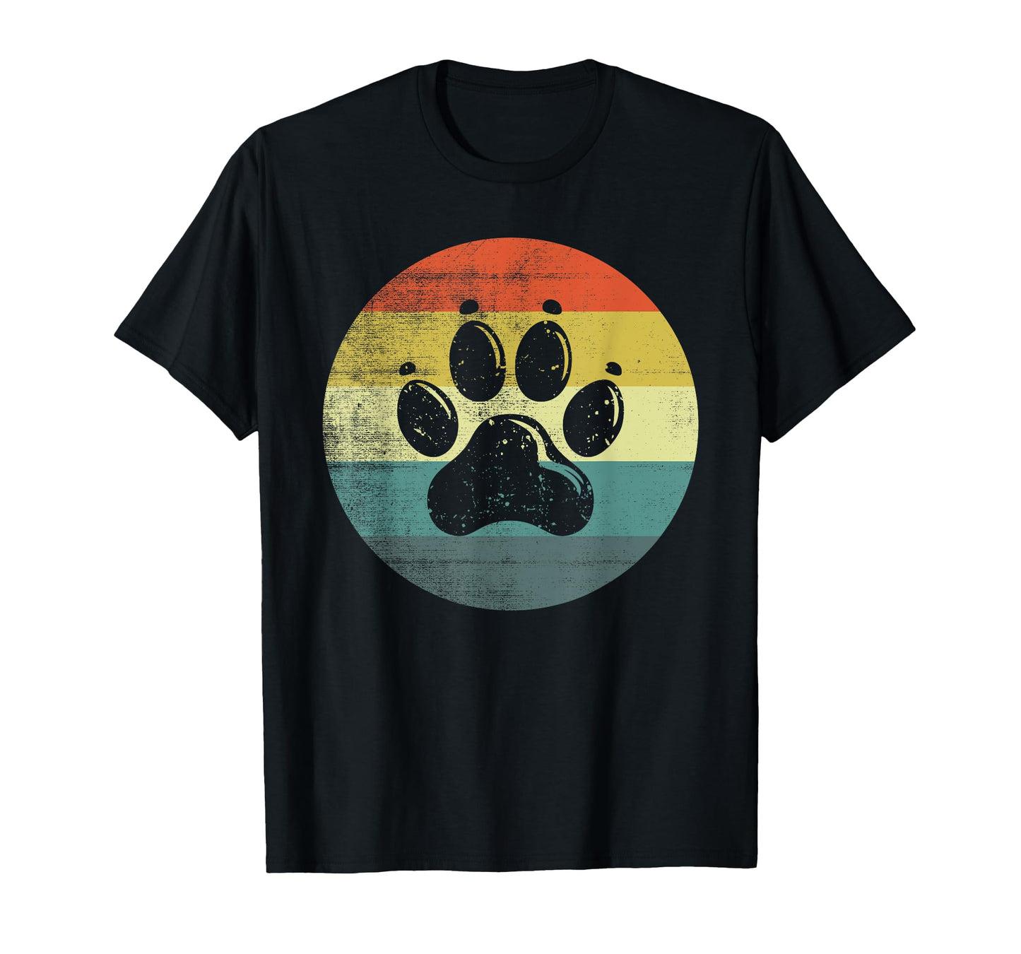 Retro Vintage Dog Paw Design T-Shirt for Men Women Kids
