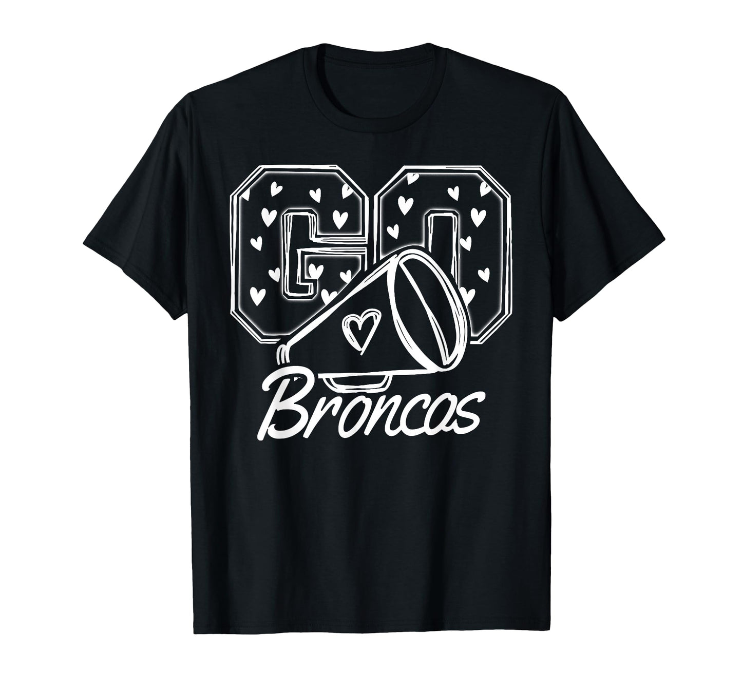 Vintage Broncos High School Go Broncos Pride Heart T-Shirt