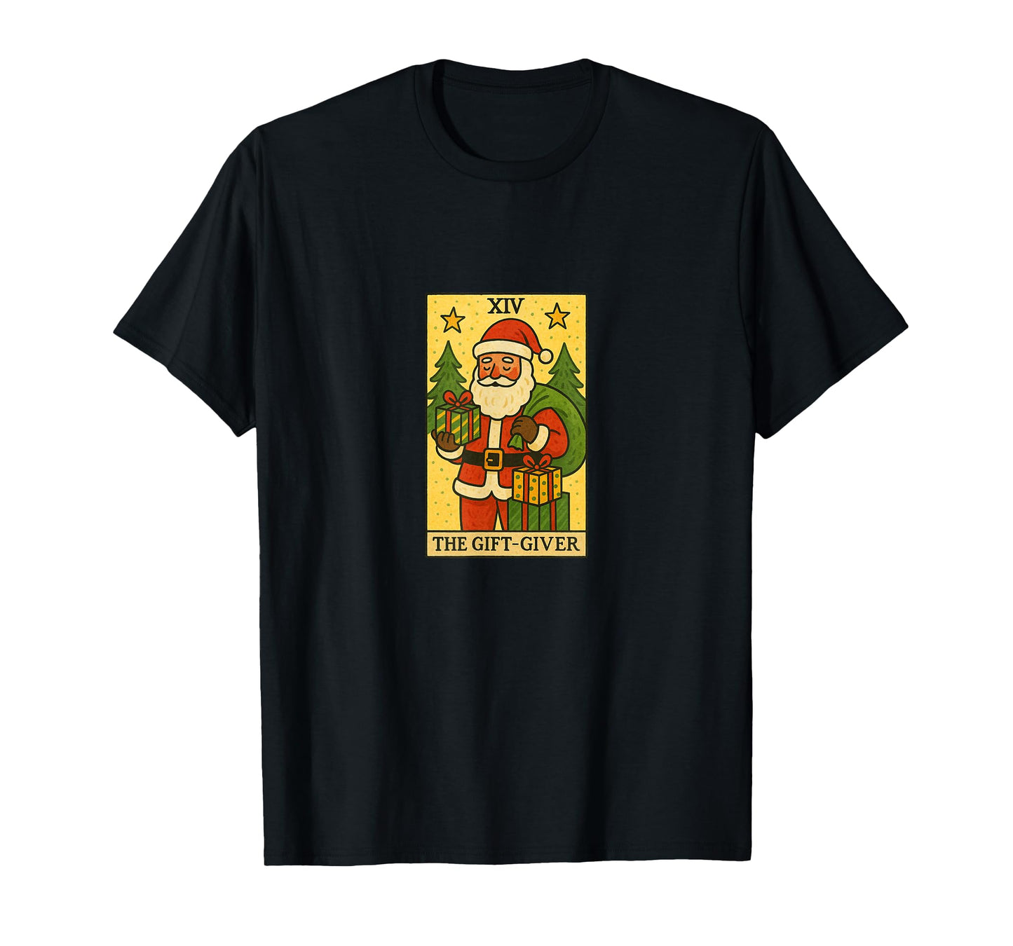 The Gift Giver Santa Claus Tarot Card Christmas Design T-Shirt