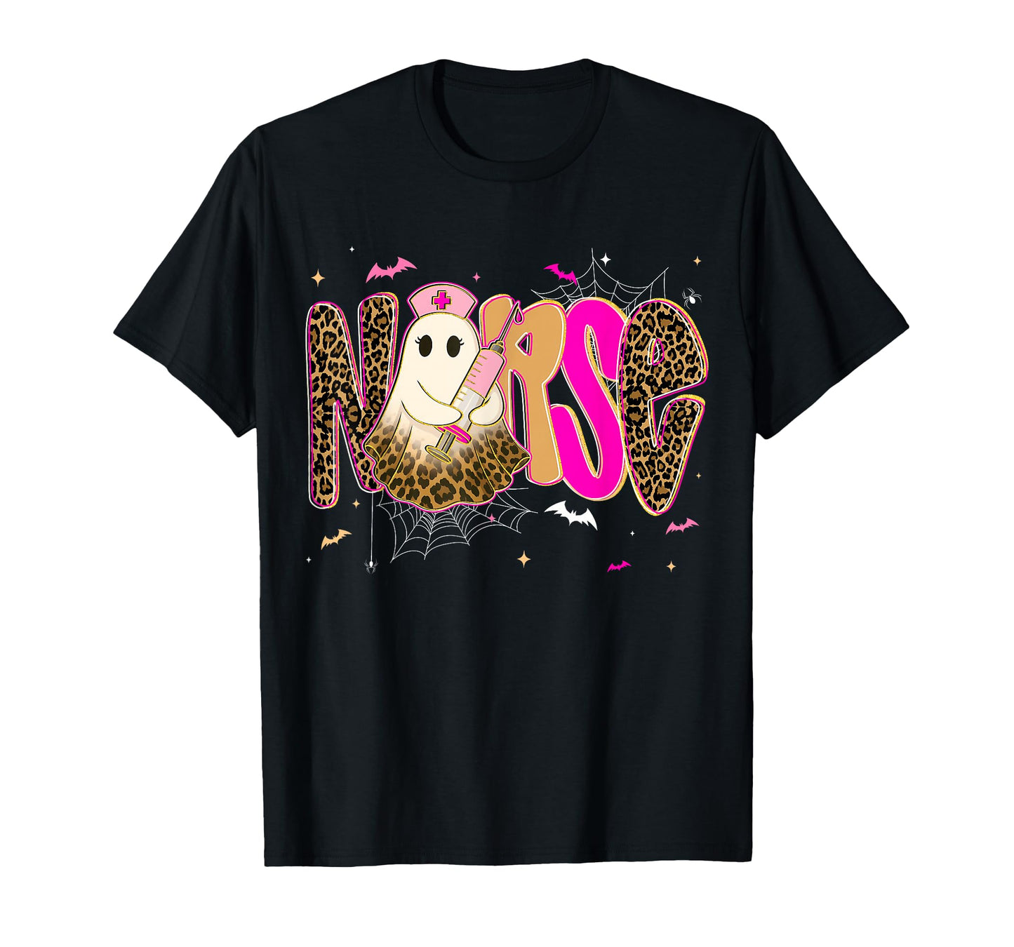 Ghost Nurses Halloween Crew Funny Costume Scrub Top Women T-Shirt