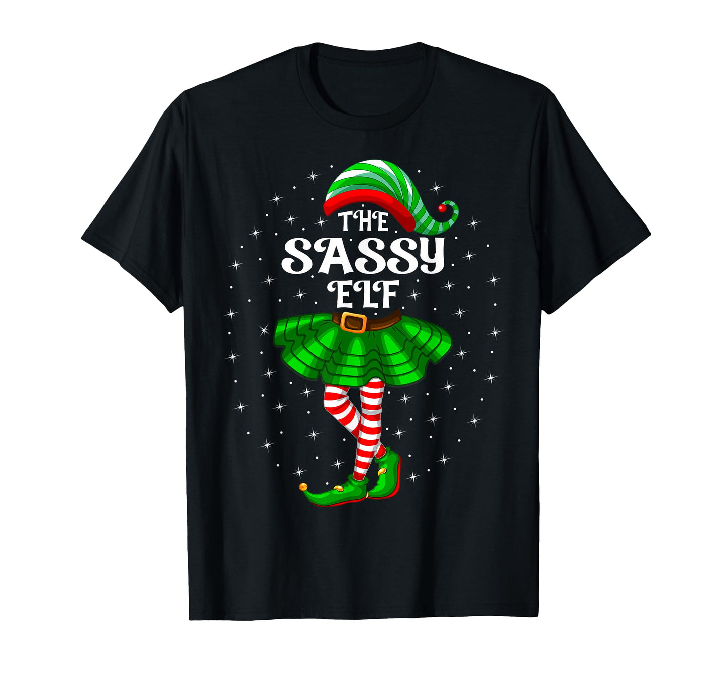 Xmas Family Matching Women Girls Mom The Sassy Elf Christmas T-Shirt