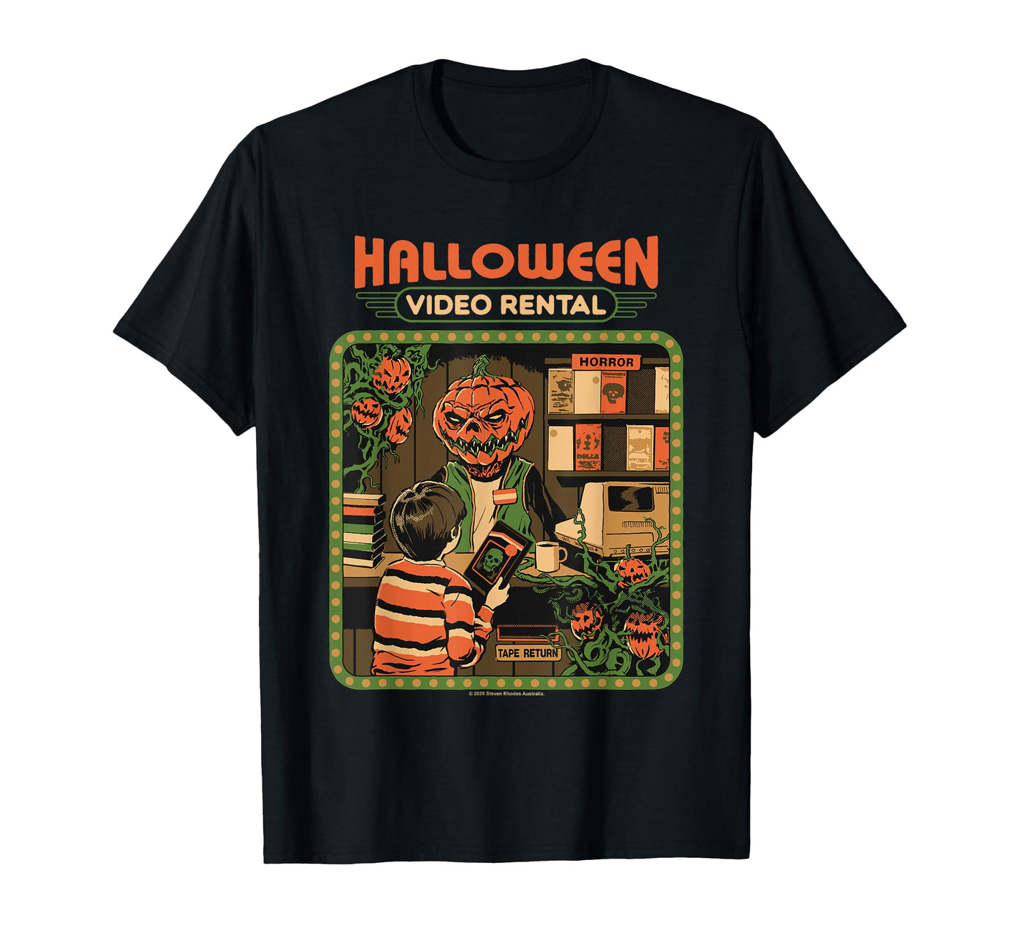 Video Rental Halloween Sarcastic Vintage Funny Adult Humor T-Shirt