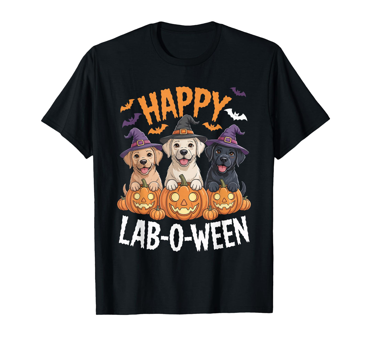 Happy Lab-O-Ween Labrador Dog Spooky Dog Lover Graphic T-Shirt
