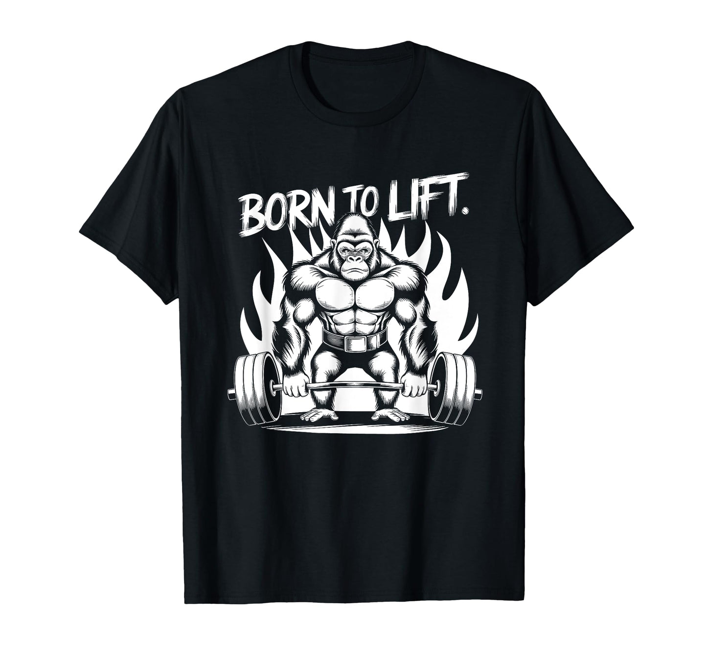 Born to Lift - Gym Art Gorilla Lifting Weights Design T-Shirt
