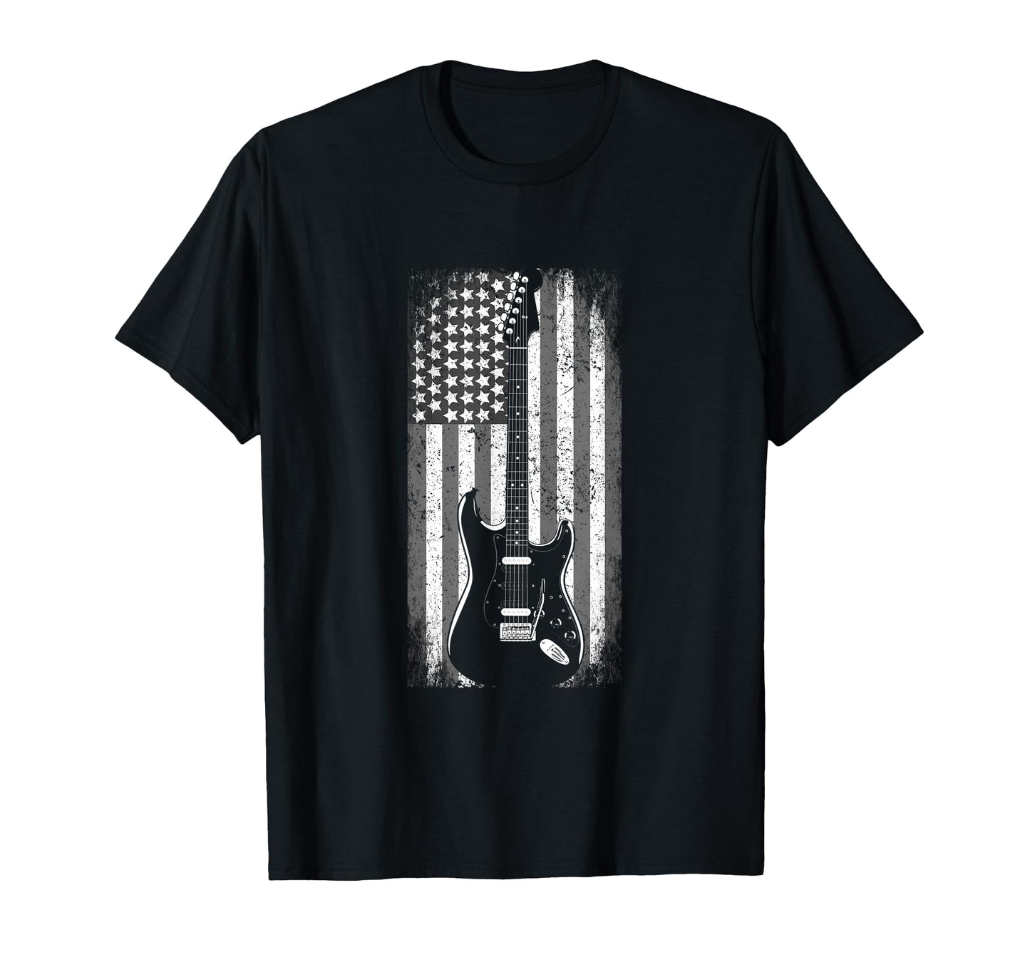 Vintage Rock and Roll Shirt USA American Flag Guitar T-Shirt