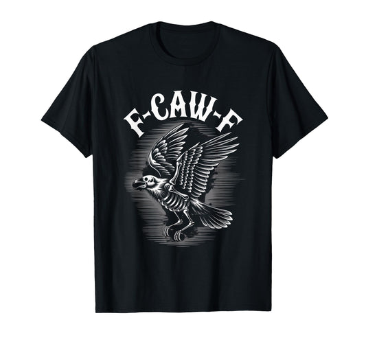 F-Caw-F Crow Funny Gothic Moon Black Bird Halloween T-Shirt
