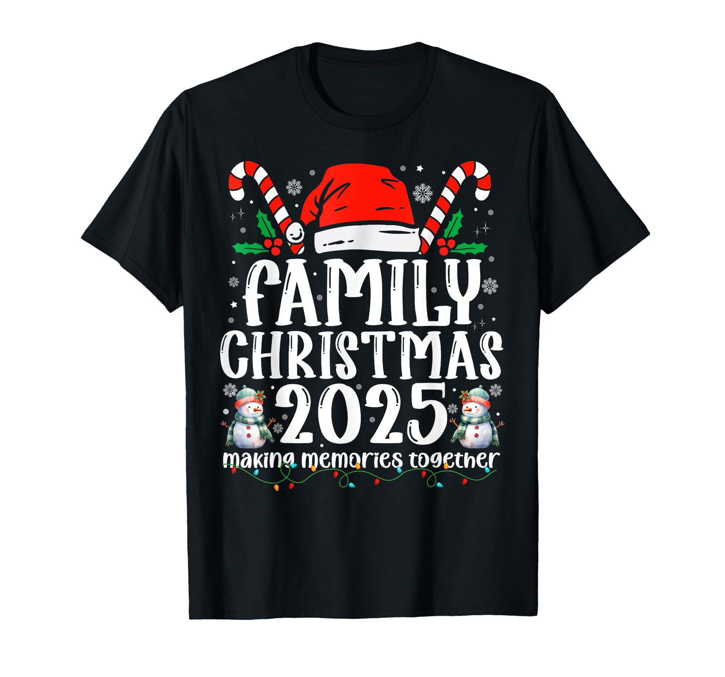 Family Christmas 2025 Santa Hat Squad Matching Group Xmas T-Shirt