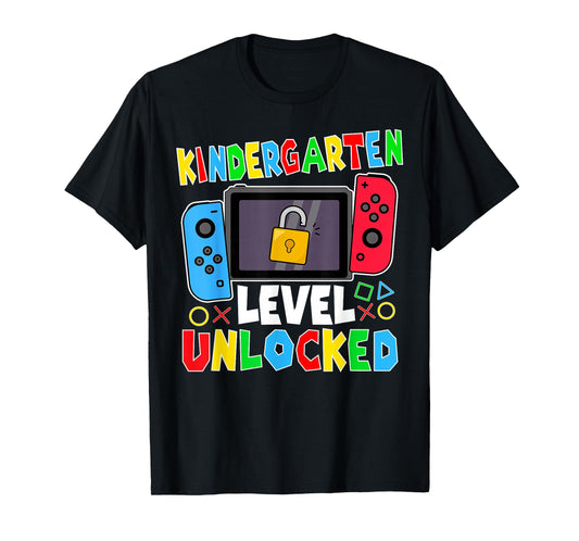 kindergarten Level Unlocked Gamer Back to School Boy T-Shirt