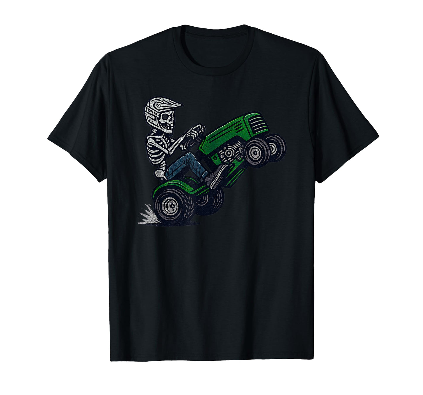 Vintage Halloween Skeleton Lawn Mower Funny Spooky Costume T-Shirt