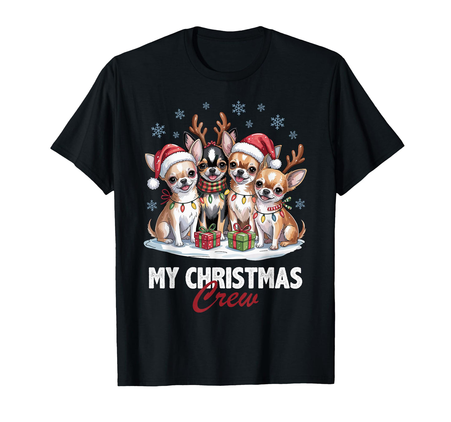 Chihuahua Christmas Crew Funny Dog Lovers Holiday Pajama T-Shirt