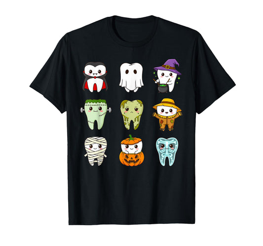 Cute Tooth Squad Halloween Dentist Costume Dental Kids Teeth T-Shirt