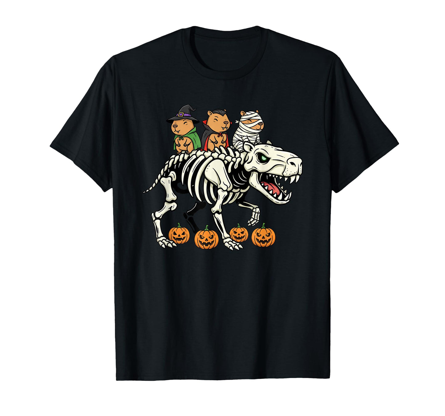 Capypara Skeleton Mummy Witch Halloween Kids Mens Womens T-Shirt