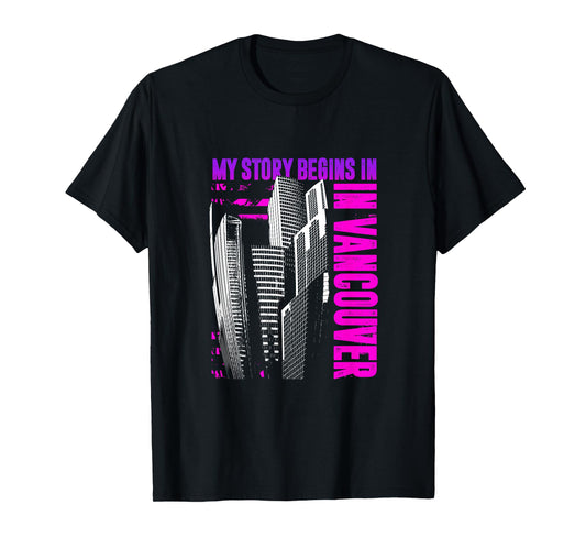 Vancouver Skyline T-shirt for Men, Women, Boys, & Girls T-Shirt