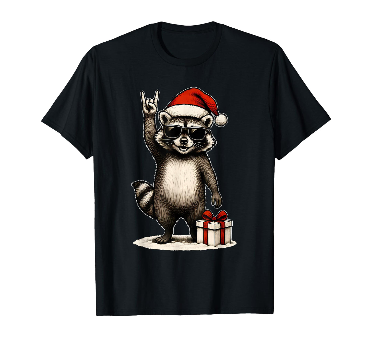 Christmas Funny Raccoon T-Shirt