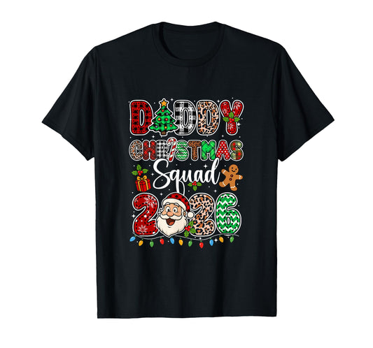 Daddy Christmas Crew 2026 Leopard Funny Santa Family Group T-Shirt