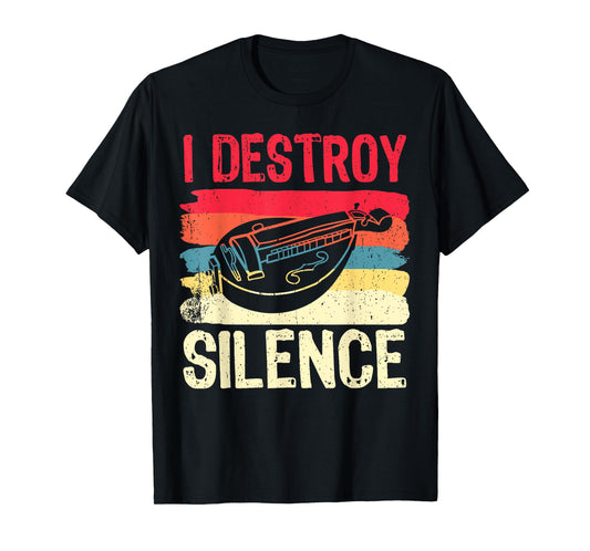 Funny Hurdy gurdy Shirt I Destroy Silence Musician Player T-Shirt