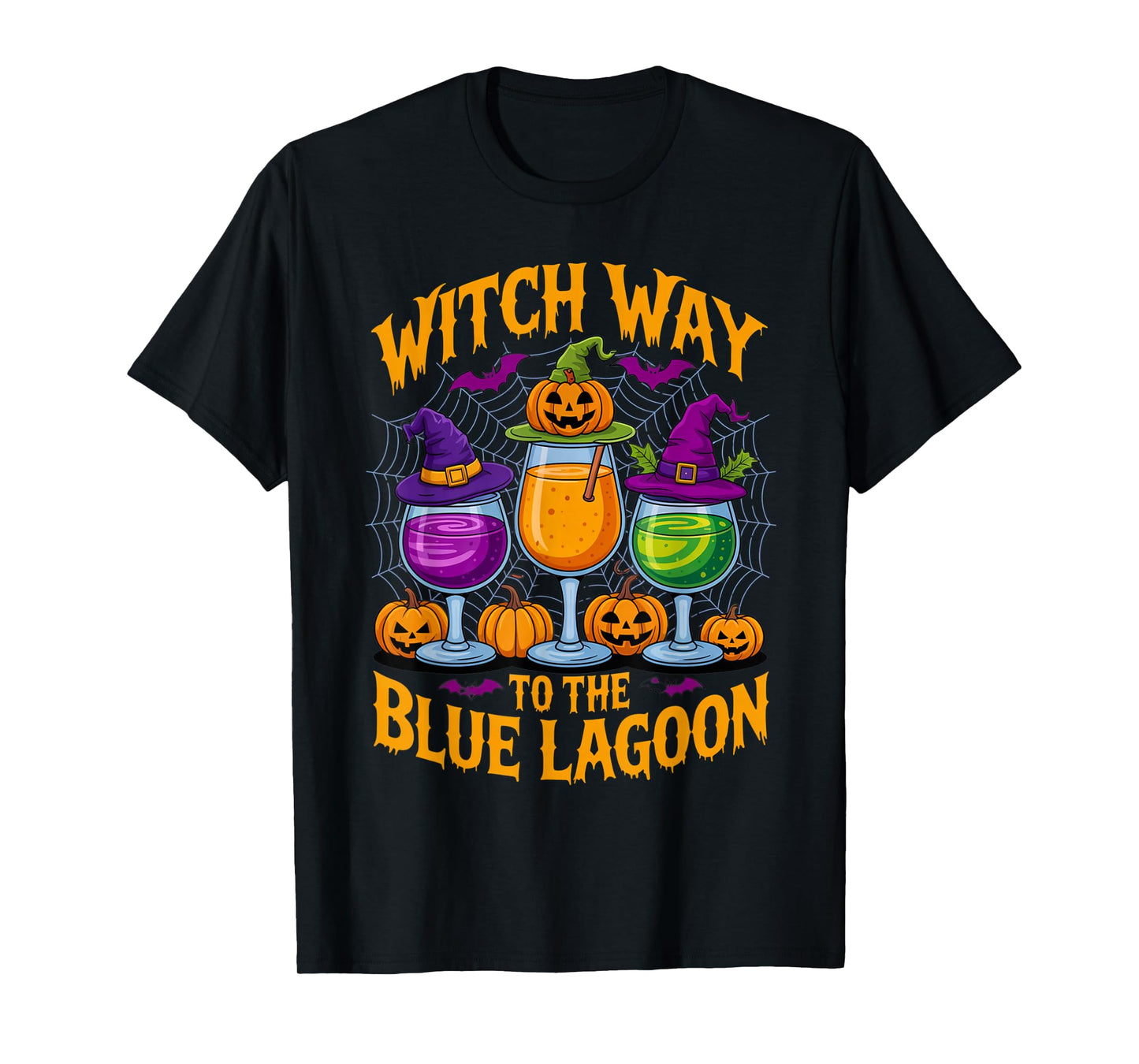 Witch Way to The Blue Lagoon Spooky Halloween Cocktail T-Shirt