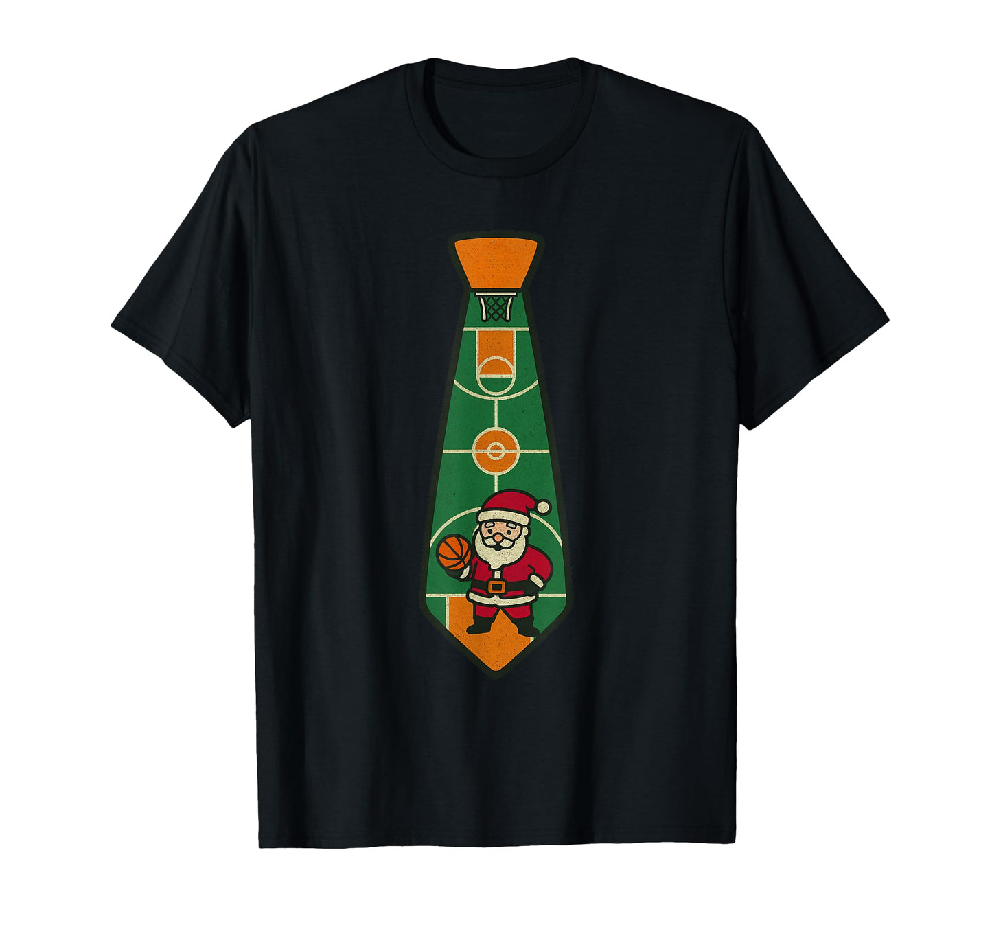 Santa Claus Playing Basketball Xmas Holiday Funny Christmas T-Shirt