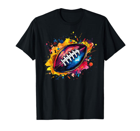 Football Designs. Unisex Football Graphic T-Shirt - Black, Small, Short Sleeve