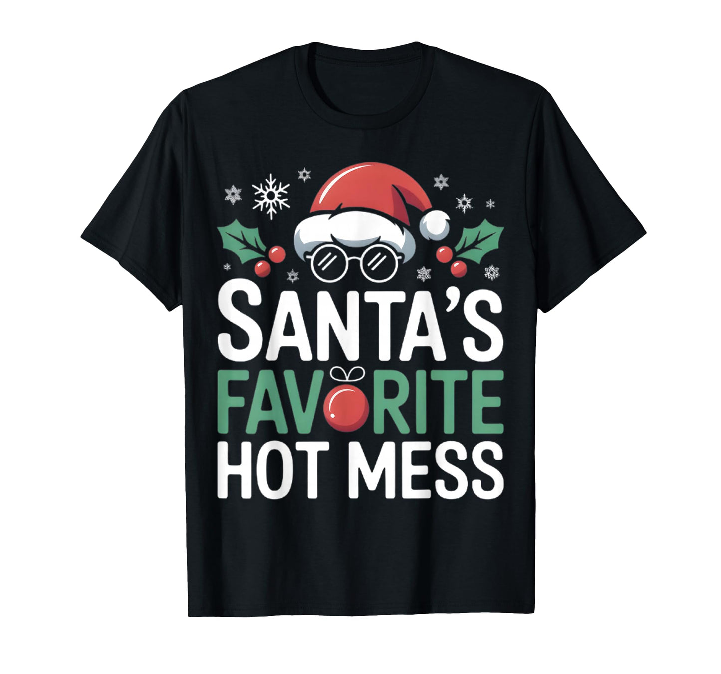Santa's Favorite Hot Mess Christmas Funny Margarita T-Shirt