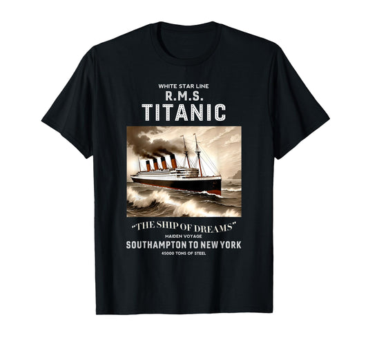 White Star Line RMS Titanic Ship Boys Kids Men T-Shirt