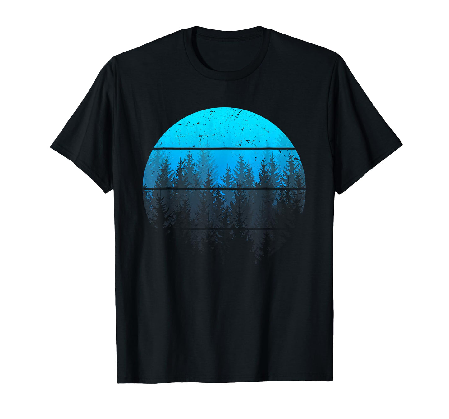 Retro Forest Trees Outdoors Nature Women Men Vintage Graphic T-Shirt