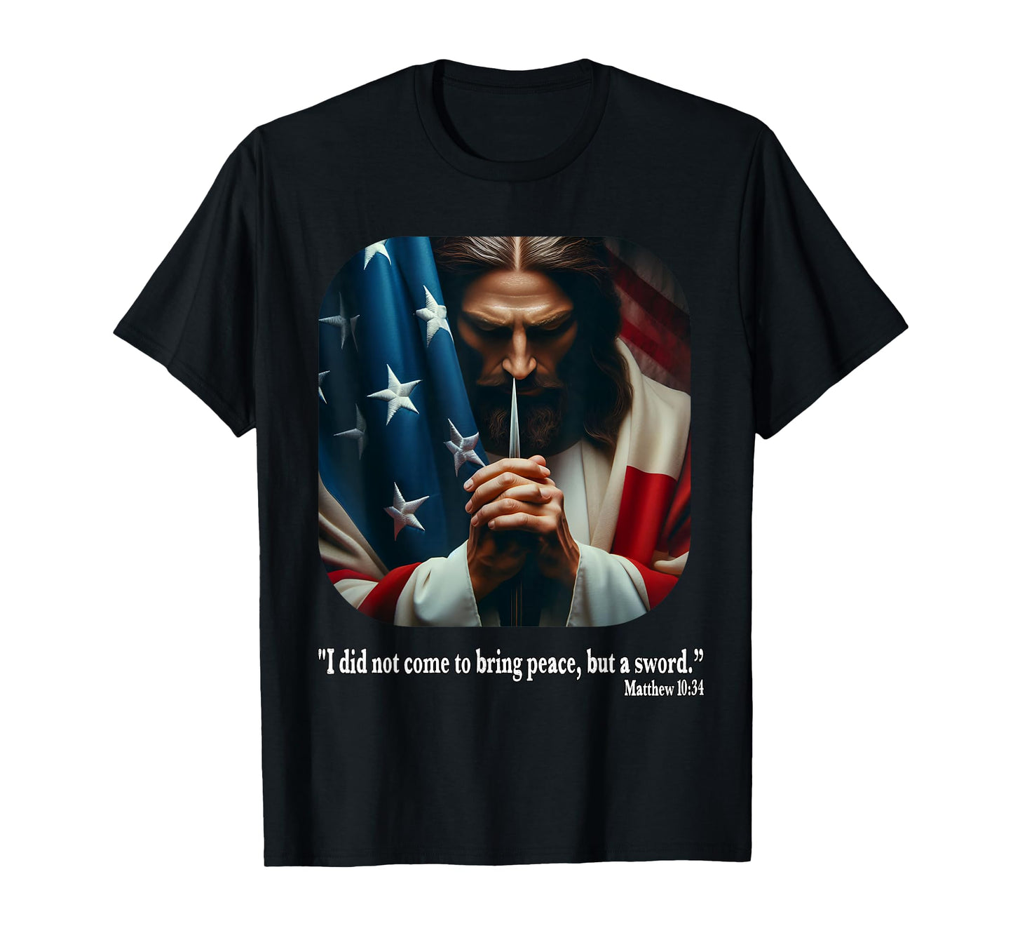 Jesus Fourth of July Bible Quote USA Flag Christian T-Shirt