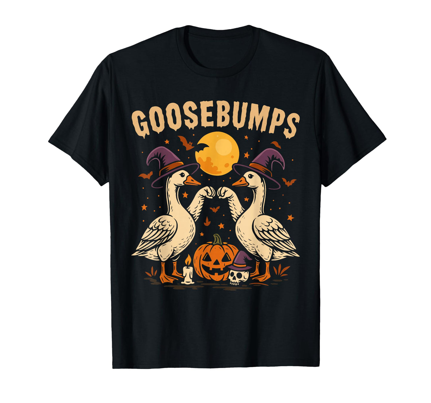 Cute Spooky Goose Shirt, Funny Halloween Goose Bumps T-Shirt