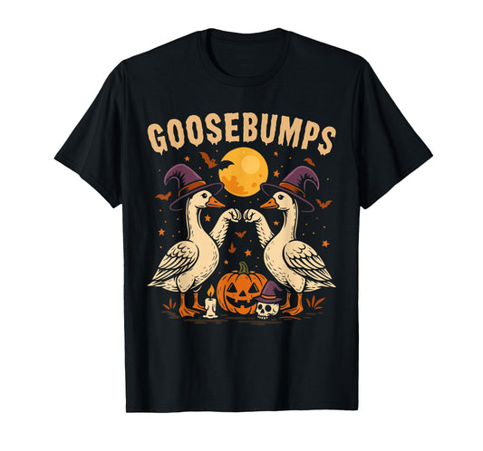 Cute Spooky Goose Shirt, Funny Halloween Goose Bumps T-Shirt