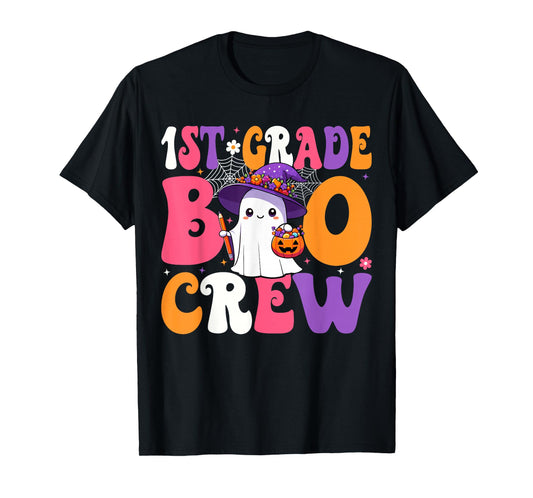 1st Grade Boo Crew Halloween First Grade Halloween Teacher T-Shirt