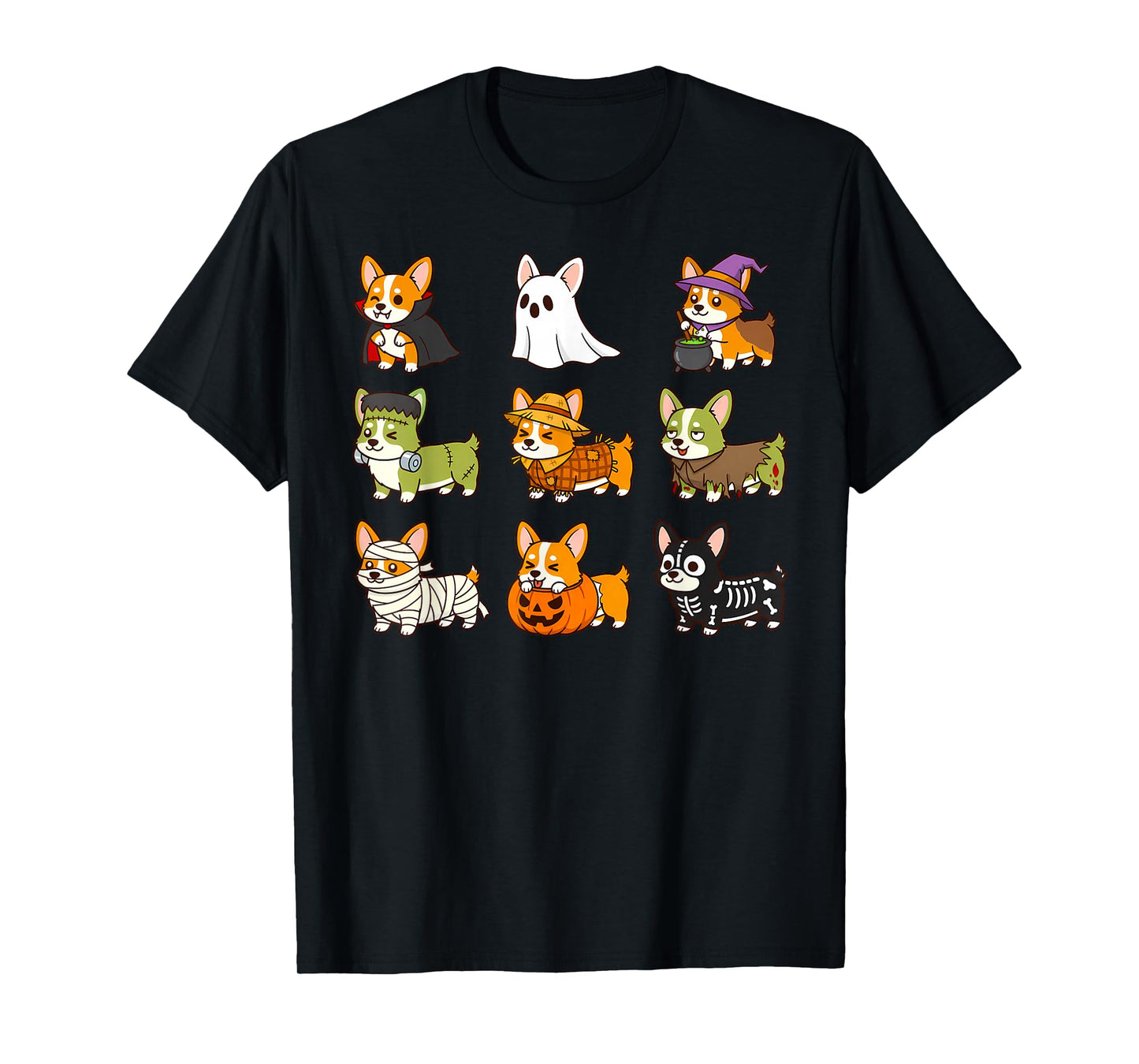 Cute Corgi Dog Kawaii Puppy Spooky Monsters Halloween Canine T-Shirt