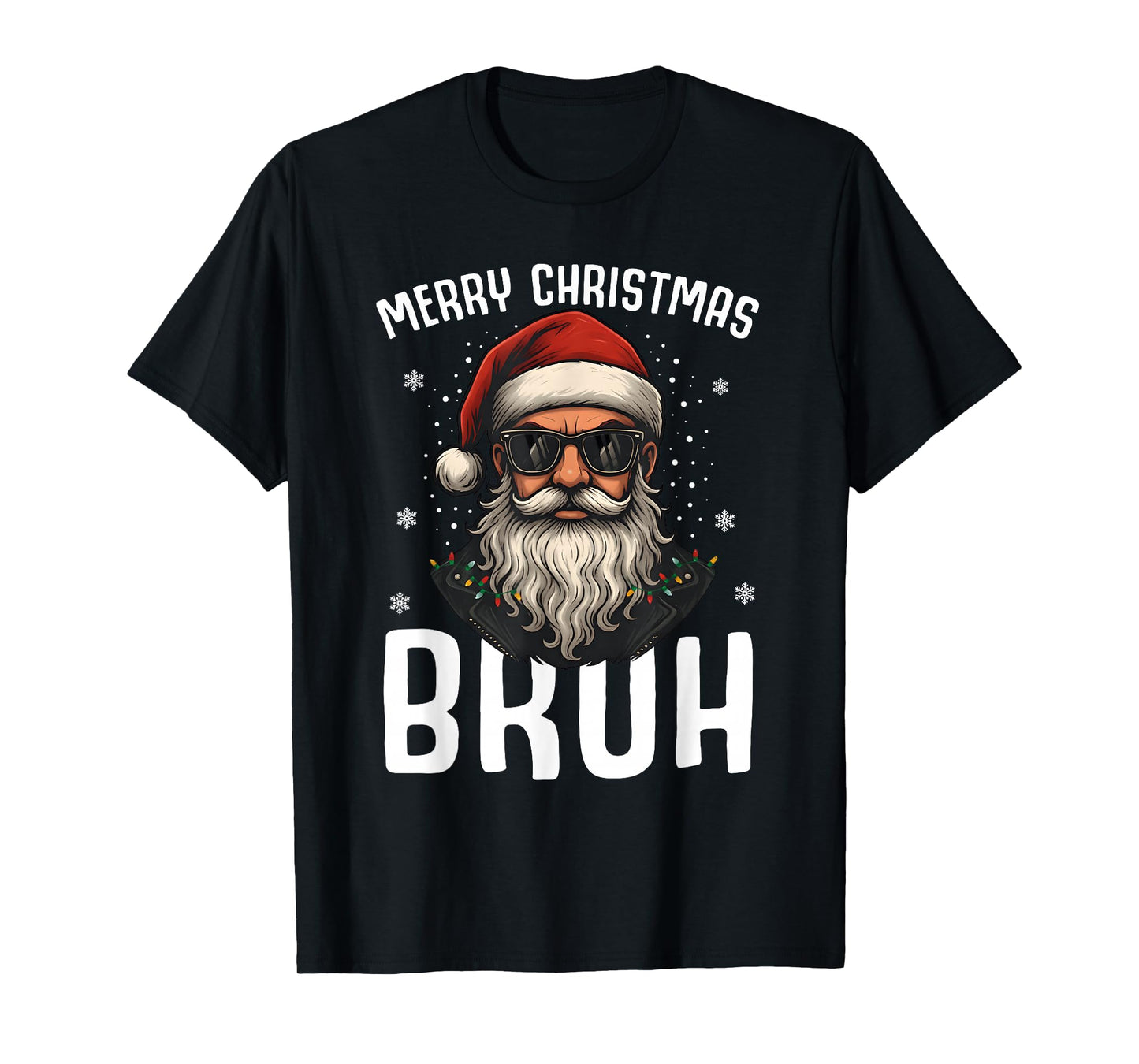 Merry Christmas Bruh Funny Santa Claus Retro Men Women Kids T-Shirt