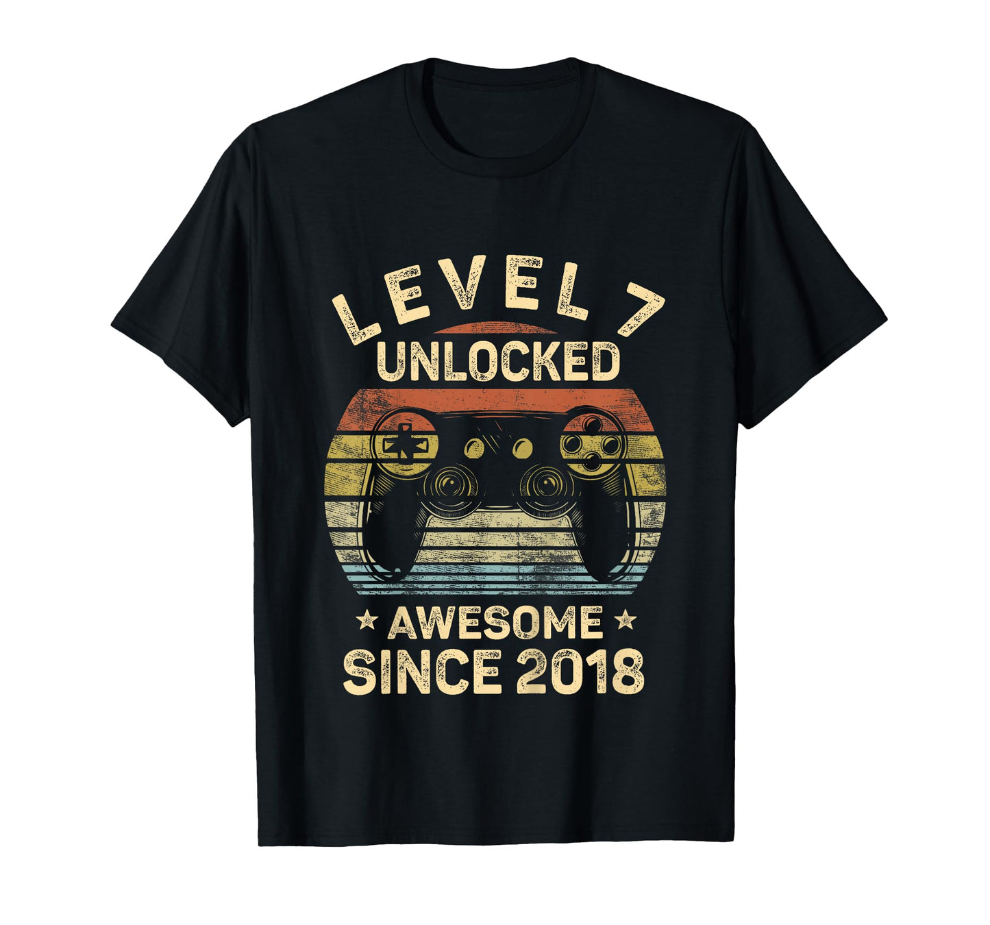Kids Level 7 Unlocked 7th Birthday 7 Year Old Gifts Gamer Bday T-Shirt