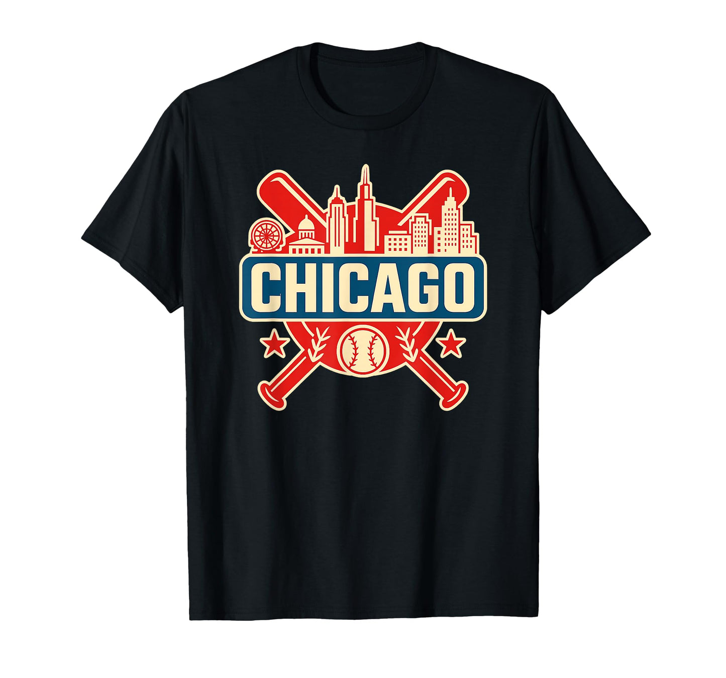 Chicago Vintage Style Baseball tee, Chicago Baseball T-Shirt