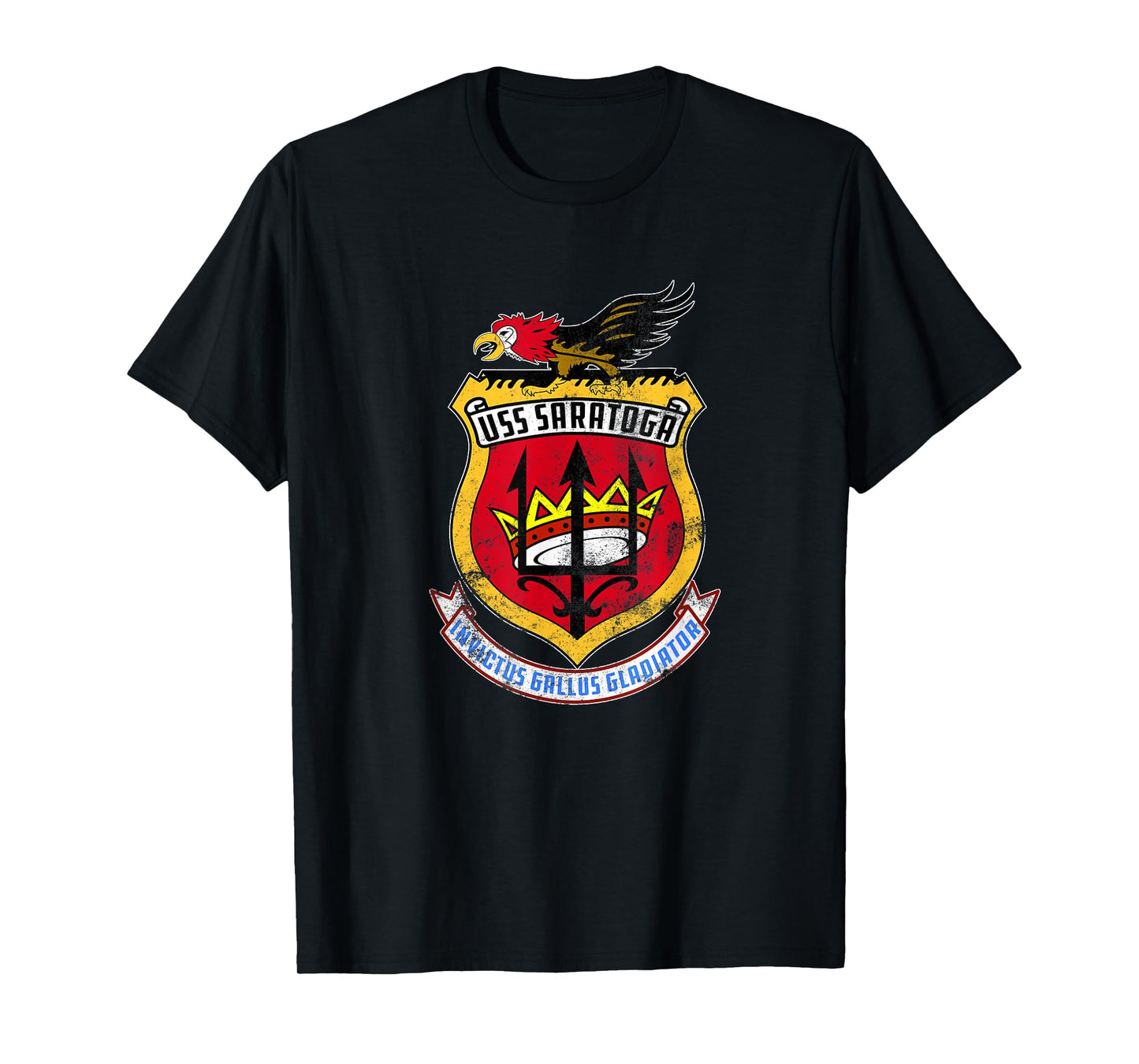 USS Saratoga CV-60 Aircraft Carrier Veteran US Flag Vintage T-Shirt