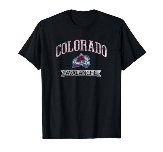 Colorado Avalanche Vintage T-Shirt, Navy, Unisex-Adults & Unisex-Kids, Short Sleeve, NHL Officially Licensed, Colorado Logo, Sports Fan Apparel