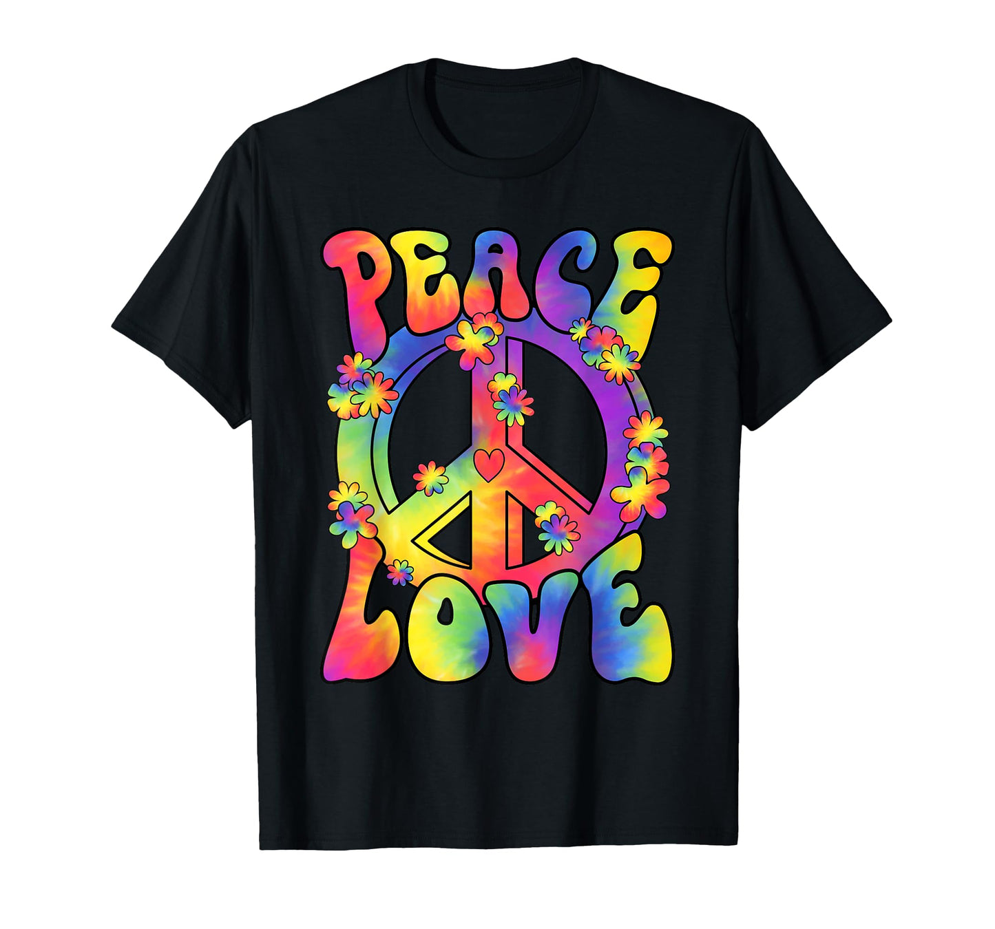 Hippy Costume Peace Love 60s 70s Outfit Retro Hippie Costume T-Shirt