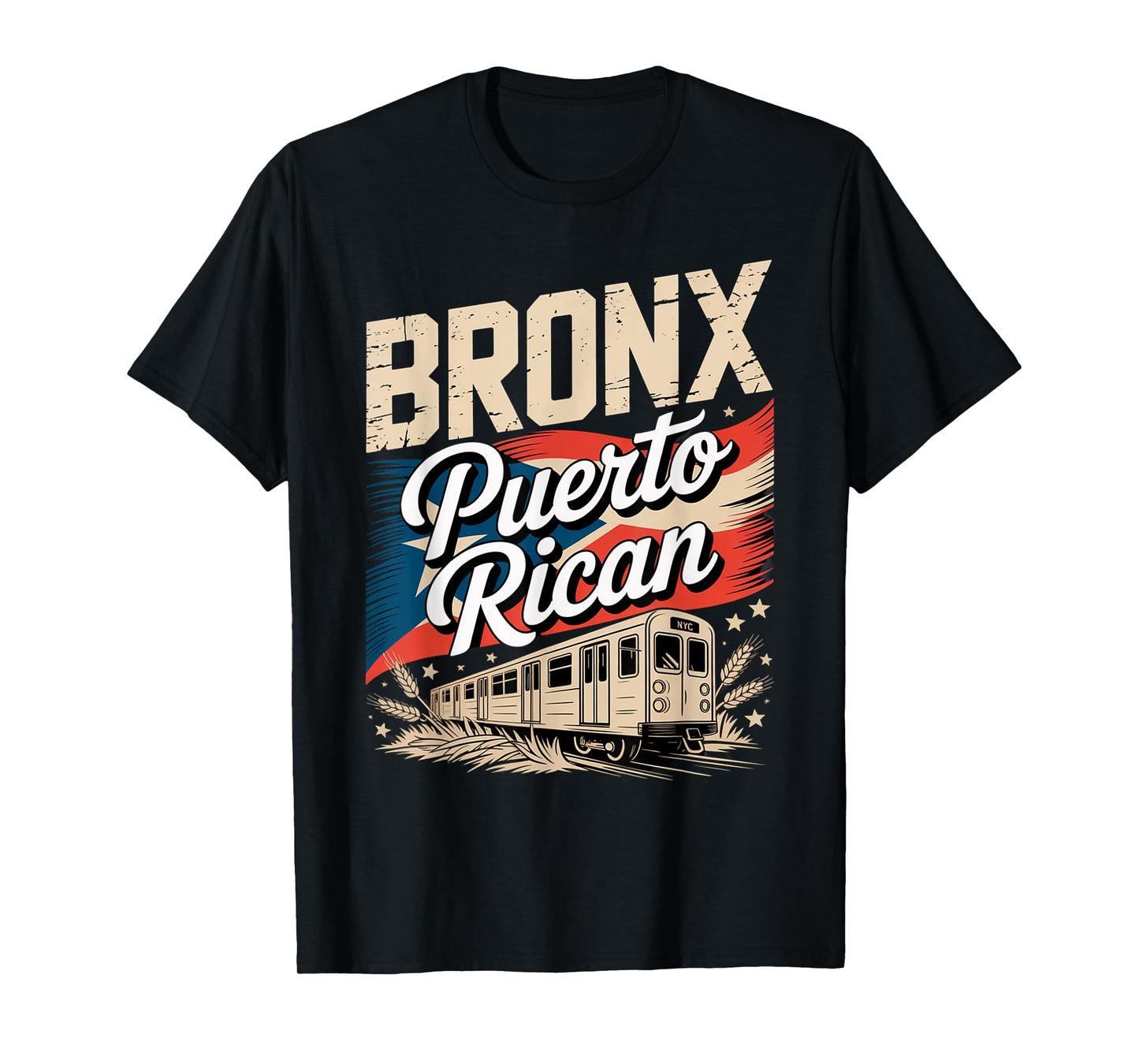 Bronx Puerto Rican Heritage Subway Train Vintage Urban Pride T-Shirt