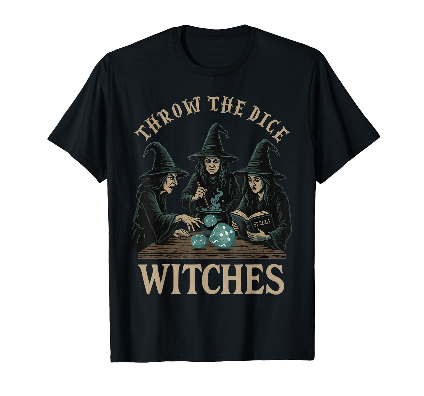 Throw The Dice Witches for Women Bunco Halloween Party T-Shirt