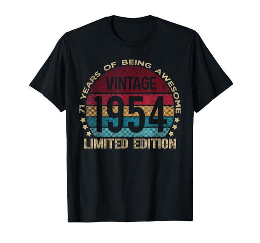 71 Year Old Gifts Vintage 1954 Limited Edition 71st Birthday T-Shirt